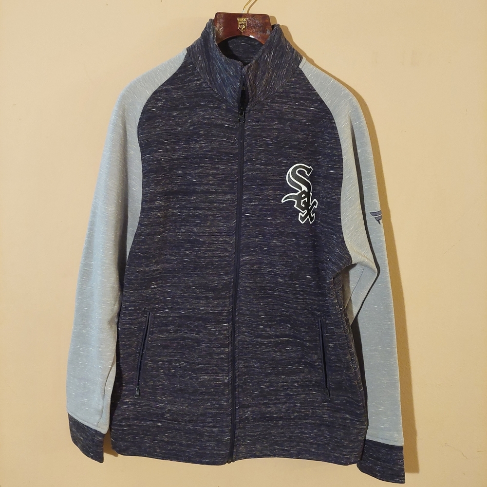 Fanatics Chicago Whitesox baseball full zip-up gray sweatshirt jacket. Large